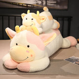 Hot 1pc 90cm/110cm Lovely Milk Cow Plush Toys Cartoon Stuffed Animal Cattle Dolls Sleeping Pillow For Baby Girls Birthday Gifts