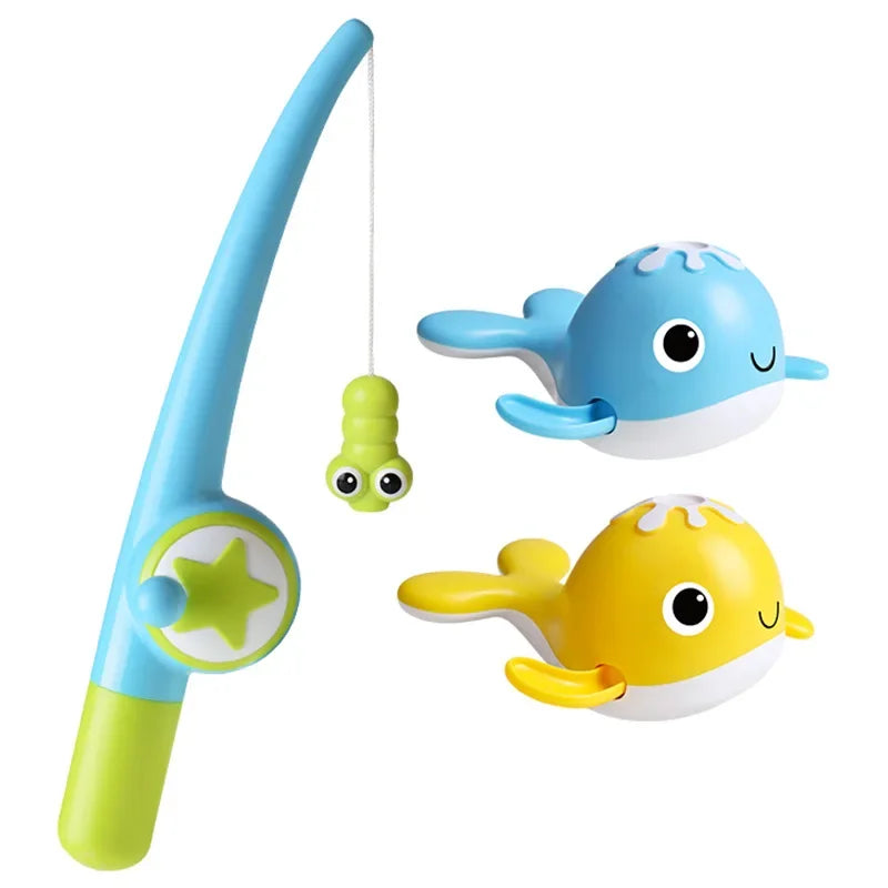 Cute Baby Bath Toy Kids Fishing Toy Set Magnetic Parent-child Interactive Game Swimming Pool Water Play Toy for Children Toddler