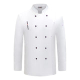 White chef jacket long sleeve chef coat T-shirt Hotel chef uniform restaurant chef coat Bakery Breathable Cooking clothes logo