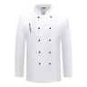 White chef jacket long sleeve chef coat T-shirt Hotel chef uniform restaurant chef coat Bakery Breathable Cooking clothes logo