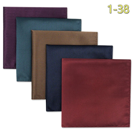 5 Pieces Assorted Mens Pocket Square Silk Handkerchief Set Colorful Large Accessories Gift Party