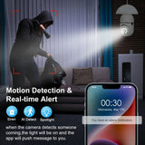 1/2/4PCS E27 Bulb Wifi Camera Surveillance Night Vision Full Color Ai Human Tracking 4X Digital Zoom Video Security Monitor Cam