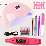 UV LED Lamp Kit With 20000RPM Electric Nail Drill Machine Files Buffer 18LEDS Nail Dryer for Remove Dead Skin Manicure Tools Set