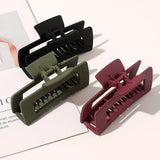 Simple Square Geometric Frosted Hair Claws Clamps Acetate Hairpins Women Hollow Out Ponytail Clips Makeup Styling Tools Headwear