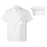 Adults Unisex Chef Shirt Women Mens Restaurant Work Shirt Uniform Stand Collar Chef Coat Canteen Hotel Cook Food Service Jacket