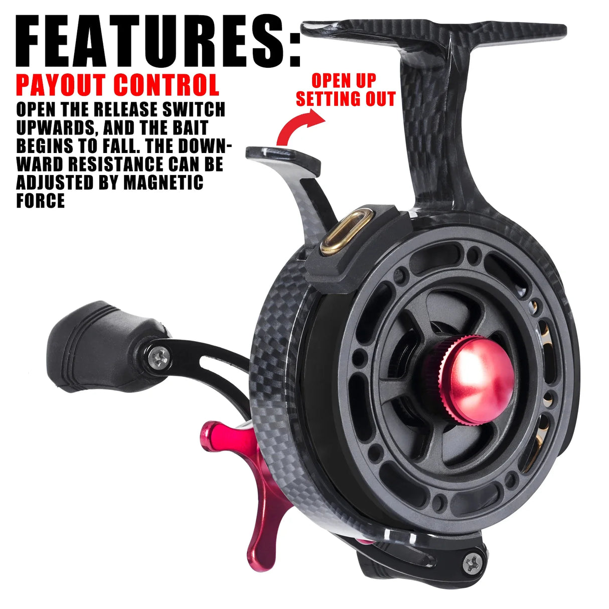 SAMOLLA New Ice Fishing Reels Winter Coil High-foot 3.5:1 Portable Ultra Smooth Magnetic Drop System Inline Ice Reel 8KG Drag