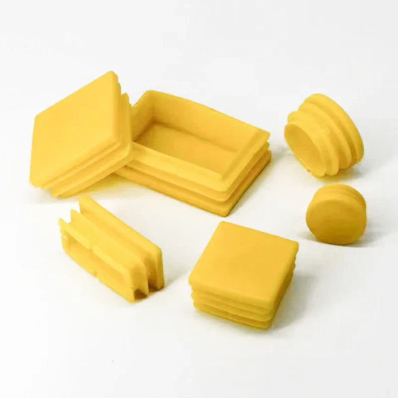 Yellow Square Plastic Footbed Blanking End Cap Pipe Inner Plug Dust Cover Furniture Chair Leg Protector Pipe Plug Anti-slip New