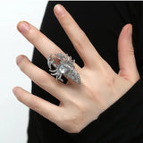 2023 Punk Luxury Scorpion Ring For Woman Retro Exaggerated Shiny Zircon Charm Adjust Rings Hot Girl Party Jewelry New Trend Gift