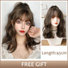 LM Dark Brown Wig Long Wave Wigs for Women Synthetic Hair Wig With Bangs Heat Resistant Party Daily Natural Use