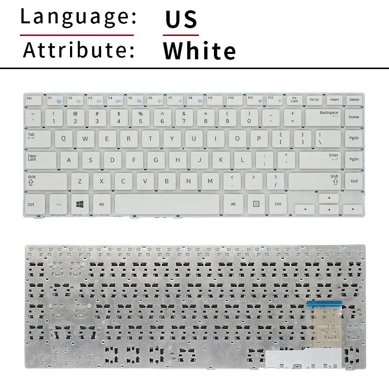 Laptop Keyboard Replace For Samsung NP-370R4E 450R4V 470R4E 450R4Q 455R4J 530U4E 450R4E US English Black White