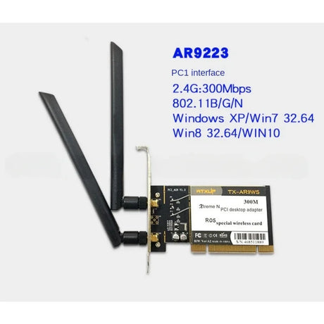 AR9220 AR9223 Desktop PCI Dual-Frequency 5G Built-in Network Card Wireless 300M Support Win11/ROS