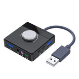 Nworld USB External Sound Card 3 Ports To 3.5mm Jack Driver-Free Volume Adjustable Sound Card External Stereo Audio Adapter