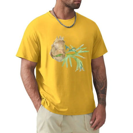 Staghorn Fern. Watercolor painting. Hand painted illustration. T-Shirt oversized plain mens graphic t-shirts hip hop