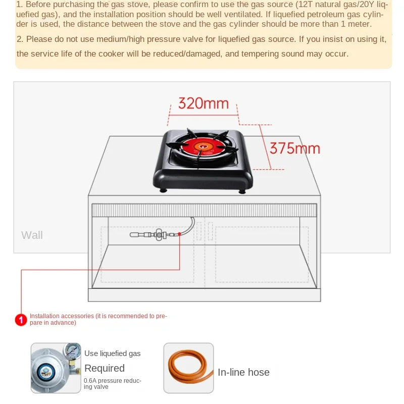 Infrared Cookerfierce Fire Gas Stove Single Stoves, Ionic Extinguishing Protection Home Natural Gas Burner Stove Desktop