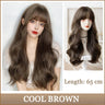 LM Dark Brown Wig Long Wave Wigs for Women Synthetic Hair Wig With Bangs Heat Resistant Party Daily Natural Use