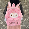 New Sanrio Cartoon Lovely Plush Backpack Cinnamoroll Kuromi Girl Heart Large Capacity My Melody Shoulders Bag Kid Christmas Gift