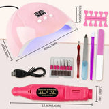 UV LED Lamp Kit With 20000RPM Electric Nail Drill Machine Files Buffer 18LEDS Nail Dryer for Remove Dead Skin Manicure Tools Set