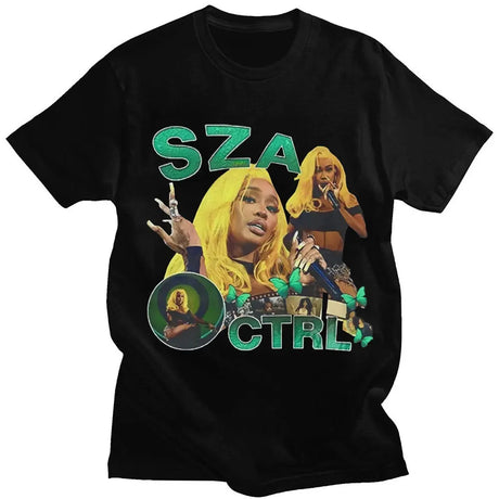 Rapper SZA CTRL X SOS Album Graphic Print T Shirt Vintage Punk Hip Hop Harajuku T Shirt Fashion Casual Plus Size T Shirt Women