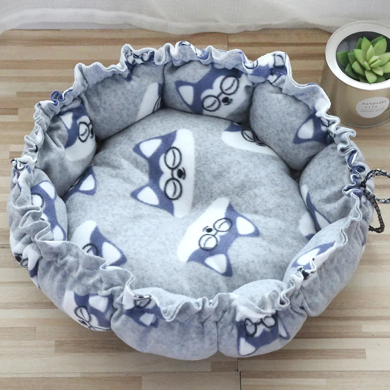 Dog Bed Small Medium Dogs Cushion Soft Cotton Winter Basket Warm Sofa House Cat Bed for Dog Accessories Pet Supplies