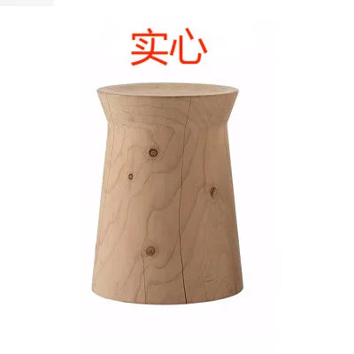 Creative Solid Wood Stool Log Pouf Sitting Stool Household Side Table Stump Hotel Decoration Coffee Table Creative Round Stool