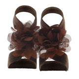 Cute Flower Chiffon Baby Sandals Soft Breathable Solid Color Strappy Barefoot Sandals Sandals Baby Girls Boys Children Shoes