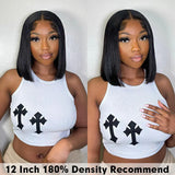 Wear Go Glueless Bob Wig Lace Front Human Hair Wigs Short Pre Plucked Straight 13x4 HD Transparent Lace Frontal Wig Bob on Sale