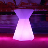 Hexagonal LED Light Up Accent Side Table, 16-Color Changing LED Light Up Furniture Table, Bar Counter Coffee Table