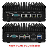 12th Gen Intel N100 Firewall 2.5G Soft Router 4x i226-V LAN DDR5 2*COM Industrial Fanless Mini PC Barebone Efficient cooling