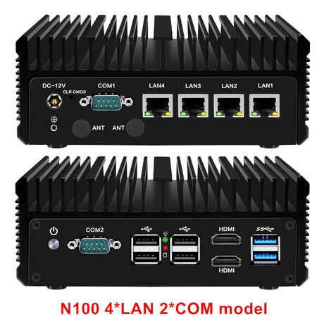 12th Gen Intel N100 Firewall 2.5G Soft Router 4x i226-V LAN DDR5 2*COM Industrial Fanless Mini PC Barebone Efficient cooling