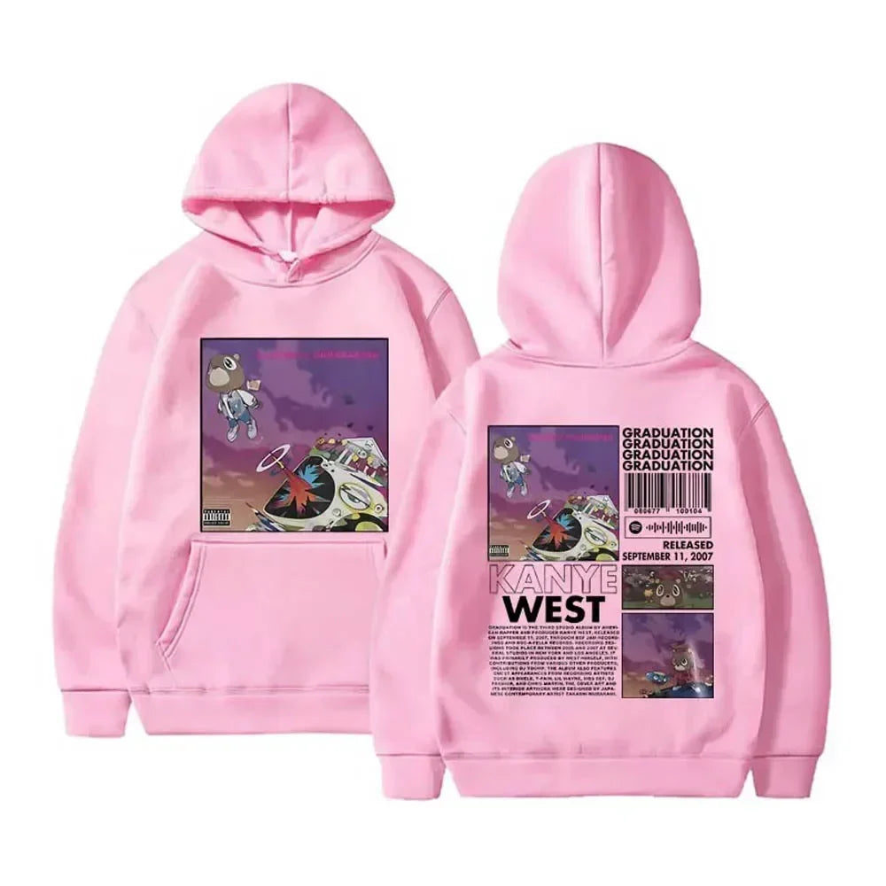 Rapper Kanye West Plus Size Cotton Women Graduation Printed Hoodies Male Streetwear Men Hip Hop Casual Sweatshirt Top Oversized