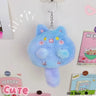 Squeak Long Tailed Cat Plush Keychain Cartoon Cute Soft Stuffed Cat Keyring Pendant 12CM Cat Soft Tail Plush Toy Home Decor