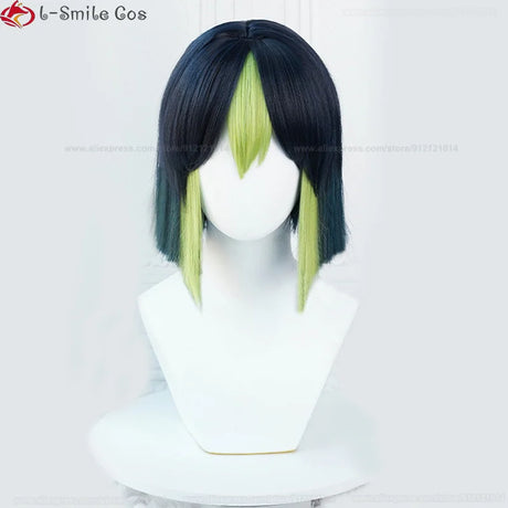 Tighnari Cosplay Wig Game  Sumeru Tighnari Short Heat Resistant Synthetic Hair Halloween Party Wigs Ear + Wig Cap