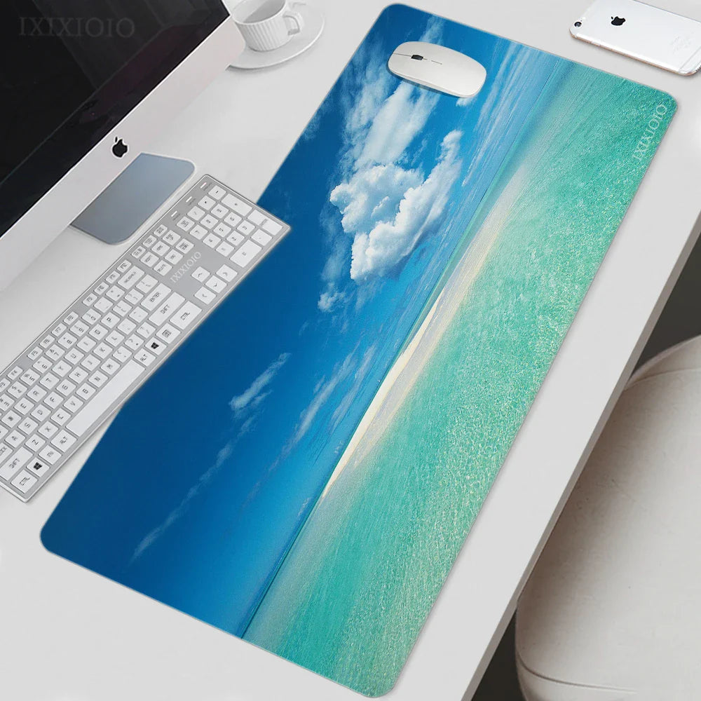 Mouse Pad Gaming Ocean Sea XL Large HD Mousepad XXL keyboard pad Natural Rubber Non-Slip Office Accessories Mice Pad Table Mat