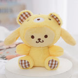 Wholesale 30pcs/lot 12cm Cute Animals Yellow Dog Rabbit Cat Plush Toy Stuffed Small pendant Keychain Gifts Dolls For Children