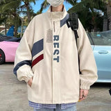 Men's New Bomber Jacket Letter Printed Outerwear Streetwear Fashion Plus Size Loose Windbreaker Coats Male Clothing Ropa Hombre