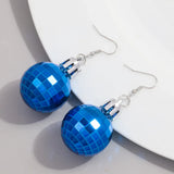 FishSheep Christmas Acrylic Mirror Disco Ball Drop Earring for Women Creative Rock 3D Bulb Dangle Earrings Xmas New Year Jewelry