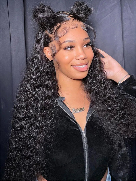 13x4 Deep Wave Hd Lace Frontal Curly Human Hair Wigs For Women Brazilian Pre Plucked 30 40 Inch 13x6 Water Wave Lace Front Wig