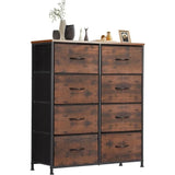 Tall Chest Storage Tower Stool Toilet Makeup With Light Dresser for Bedroom With 8 Fabric Drawers Vanity Desk Room Furniture