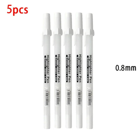 5 Pack White Comics Waterproof Marker Tire Marker Permanent Marker Painting Supplies Stationery Office Supplies