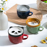 250ML Japanese Shiba Inu Ceramic Coffee Cup Saucer Cartoon Animal Breakfast Milk Cup Embossed Coffee Cup Afternoon Tea Supplies