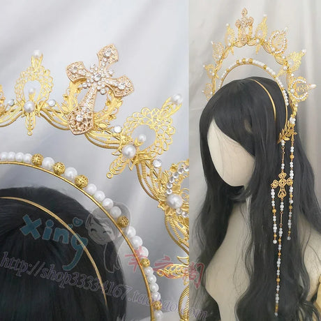 Diy Lolita Virgin Hair Hoop Sun Goddess Headdress Material Package Angel Headpiece Halo Headband Tiara Accessories