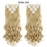 Set Hair Clip In Hair Extensions With Clips Hairpieces Synthetic Extension False/Fake Hair Blonde Eunice Hair Long Hair Pieces