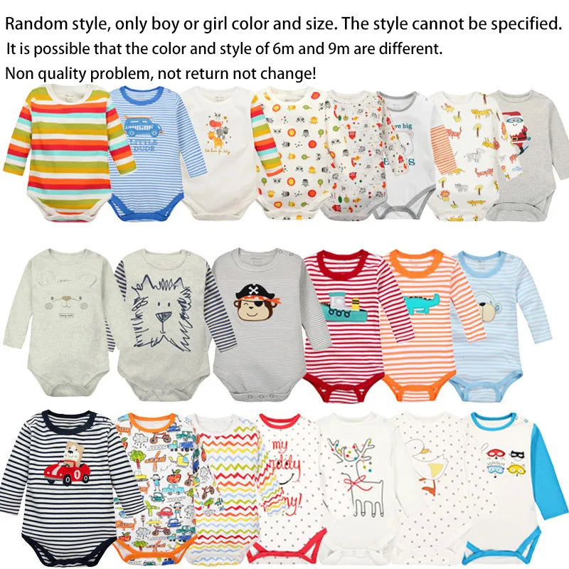 New baby men and women baby one-piece spring clothes newborn triangle Hayi long-sleeved climbing clothes random two pieces