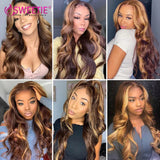 Highlight Body Wave Bundles Human Hair Bundles P4 27 Ombre Honey Blonde Bundle 12A Peruvian Remy Hair Weave Extensions For Woman