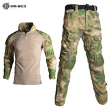 Military Uniform Clothes Suit Tactical Combat Suits Camo Men Army Clothes Military Men Clothing Shirt+Cargo Pants Knee Pads 8XL