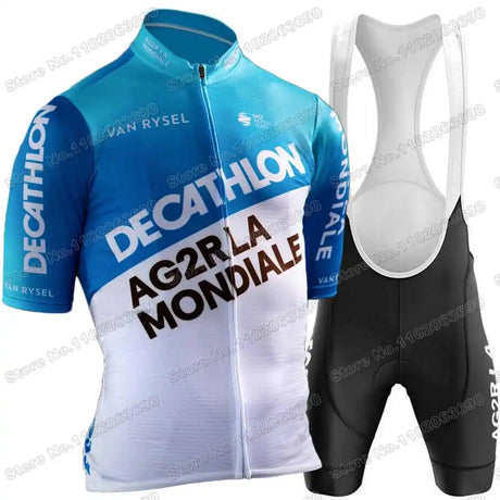 2024 AG2R Cycling Jersey Set Summer France Pro Team Cycling Clothing Men Road Bike Shirt Suit Bicycle Bib Shorts MTB Maillot