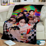 Korea Singer 3D Kpop Stray Kids Blanket,Soft Throw Blanket for Home Bedroom Bed Sofa Picnic Travel Office Rest Cover Blanket Kid