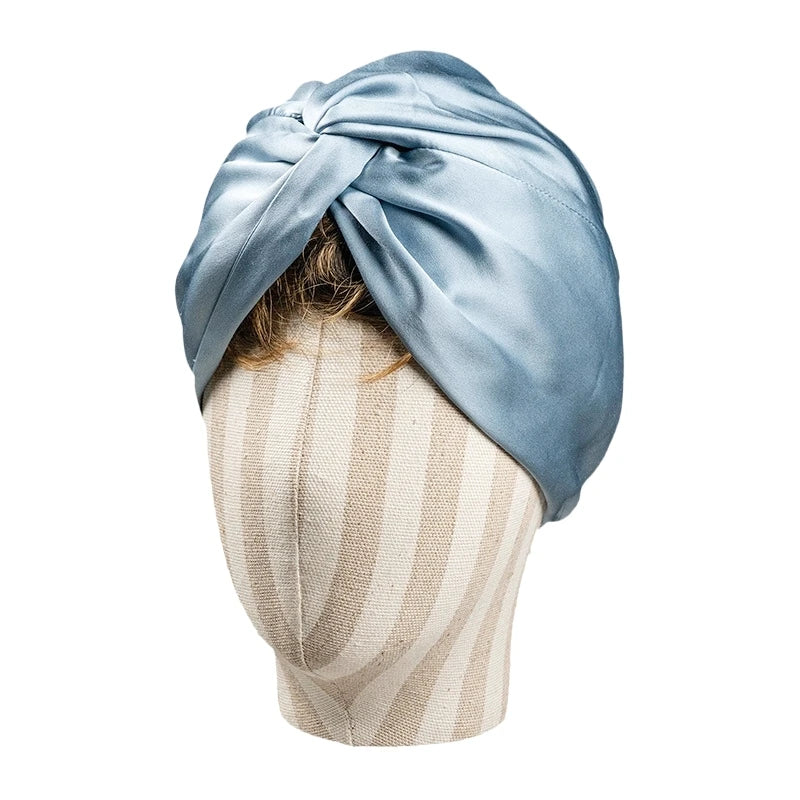 100 Mulberry Silk Turban Bonnets For Women Twisted Sleeping Night Cap 19 Momme Pure Silk Hair Wrap Cap For Curly Ladies Headwrap