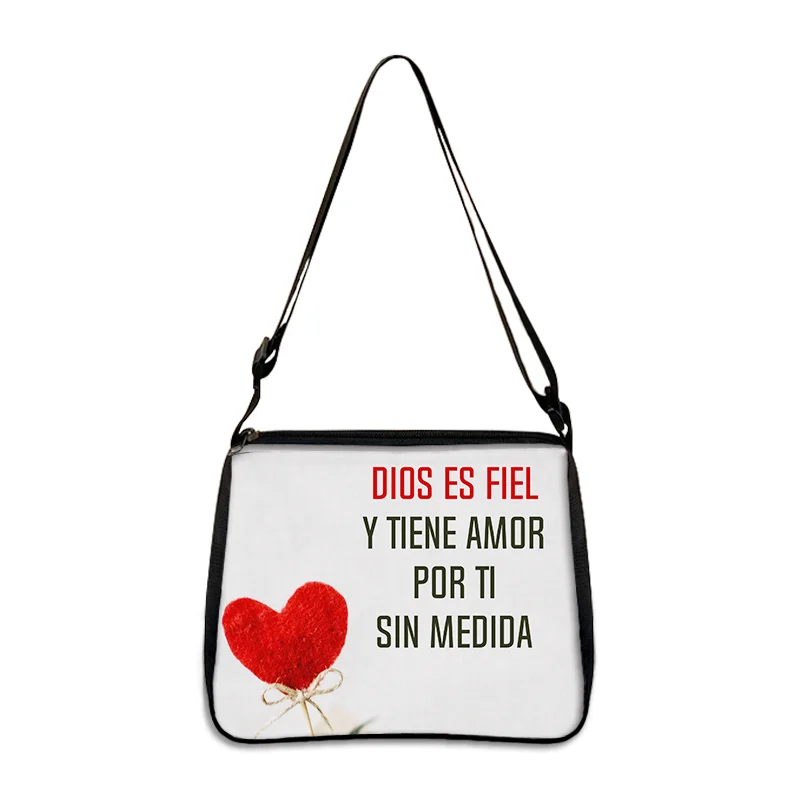 Christian Gift Bible Verse in Spanish Crossbody Bag Con Dios Todo Es Posible Messenger Bags Shoulder Bag Casual Handbag