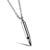 Bullet Necklace for Men Hiphop Silver Gold Black Color Pendant Stainless Steel Jewelry Gift Cool Stuff(GN199)